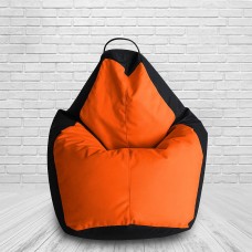 Крісло-мішок Колір Чорний + Помаранчевий (Black + 157)